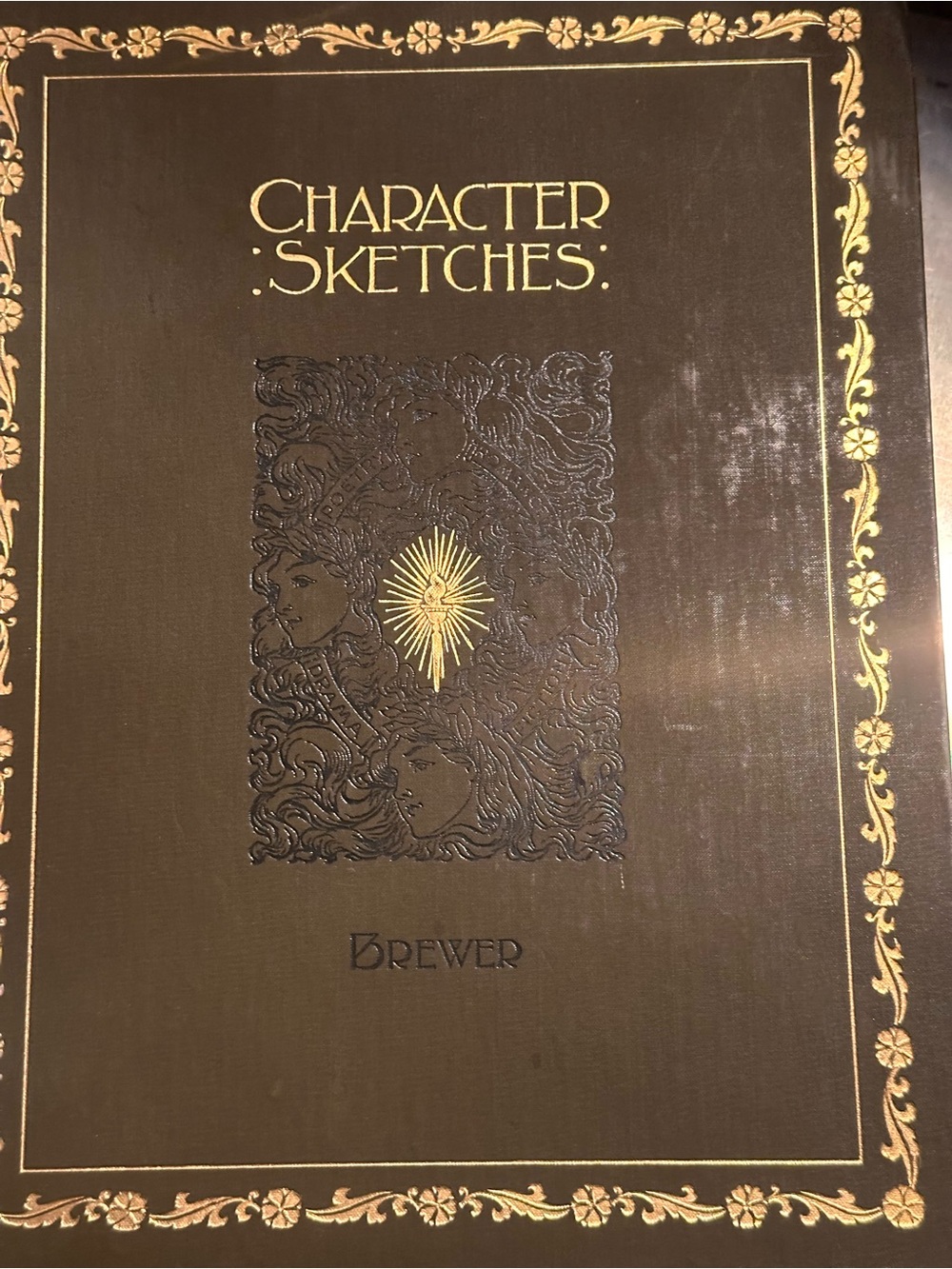 Character Sketches by — Elegant Brown and Gold Art Book